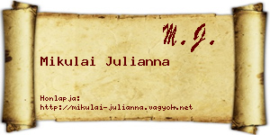 Mikulai Julianna névjegykártya